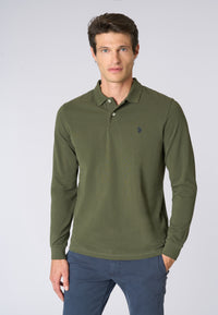 Polo shirt a maniche lunghe in cotone piquet