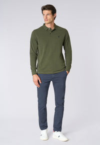 Polo shirt a maniche lunghe in cotone piquet