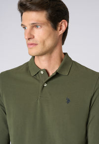 Polo shirt a maniche lunghe in cotone piquet