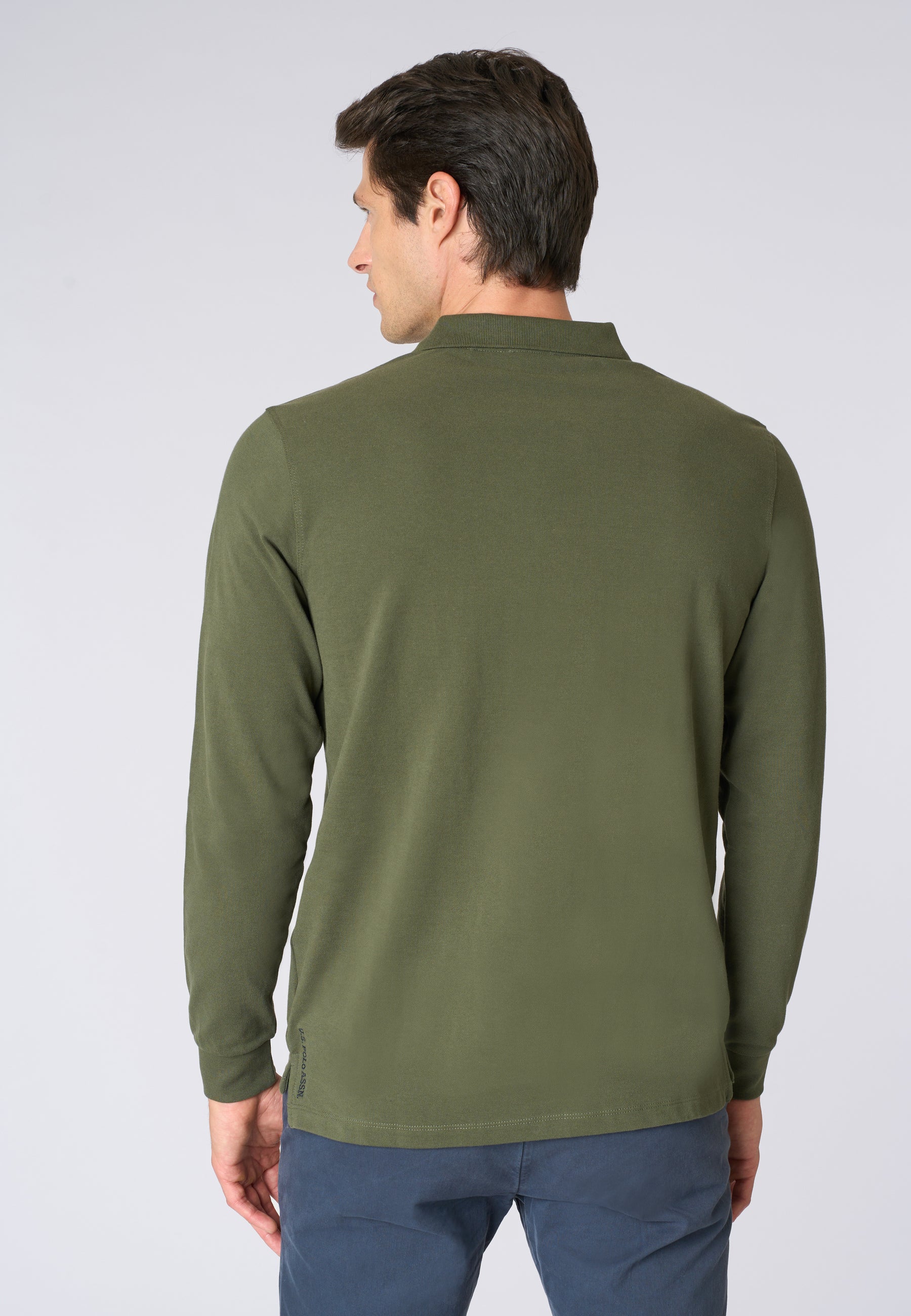 Polo shirt a maniche lunghe in cotone piquet