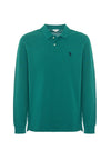 Polo shirt a maniche lunghe in cotone piquet