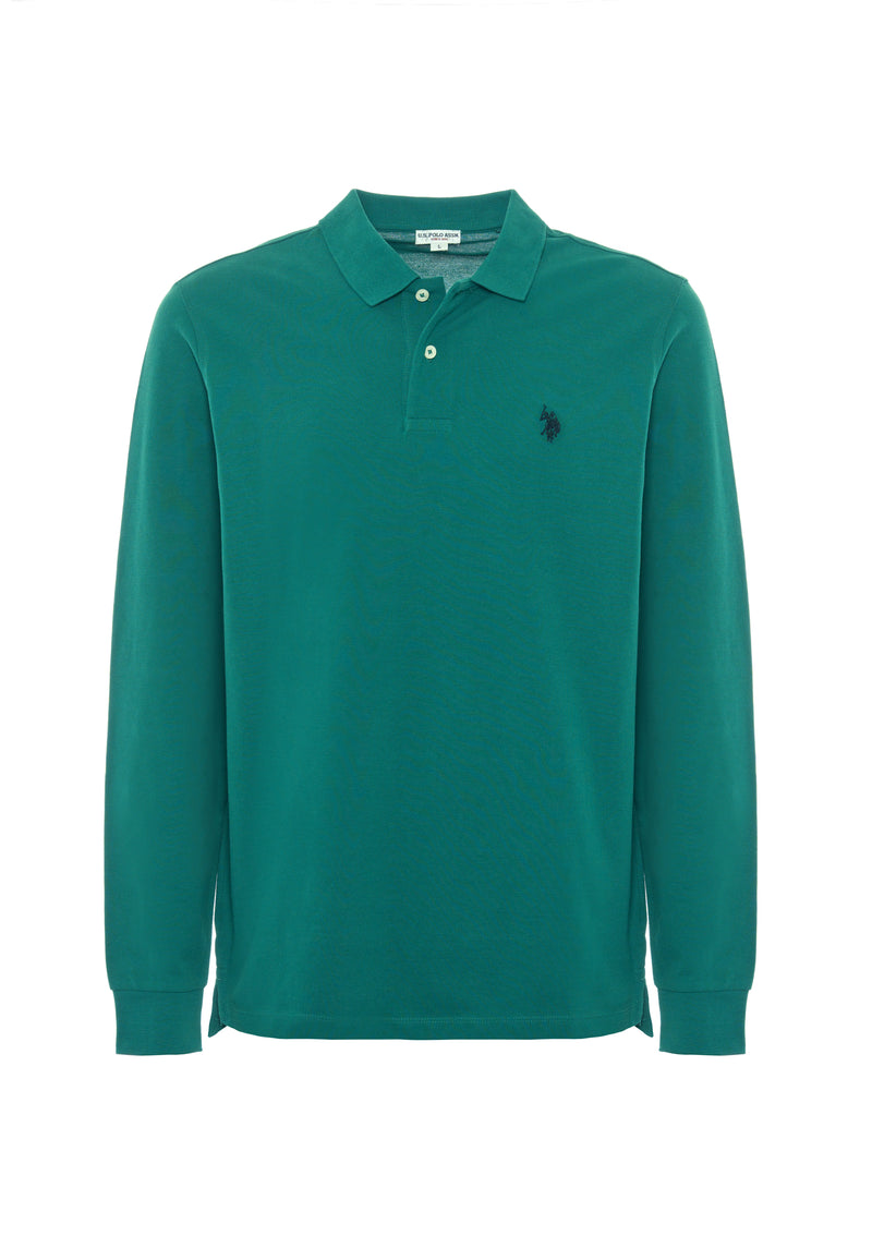 Polo shirt a maniche lunghe in cotone piquet