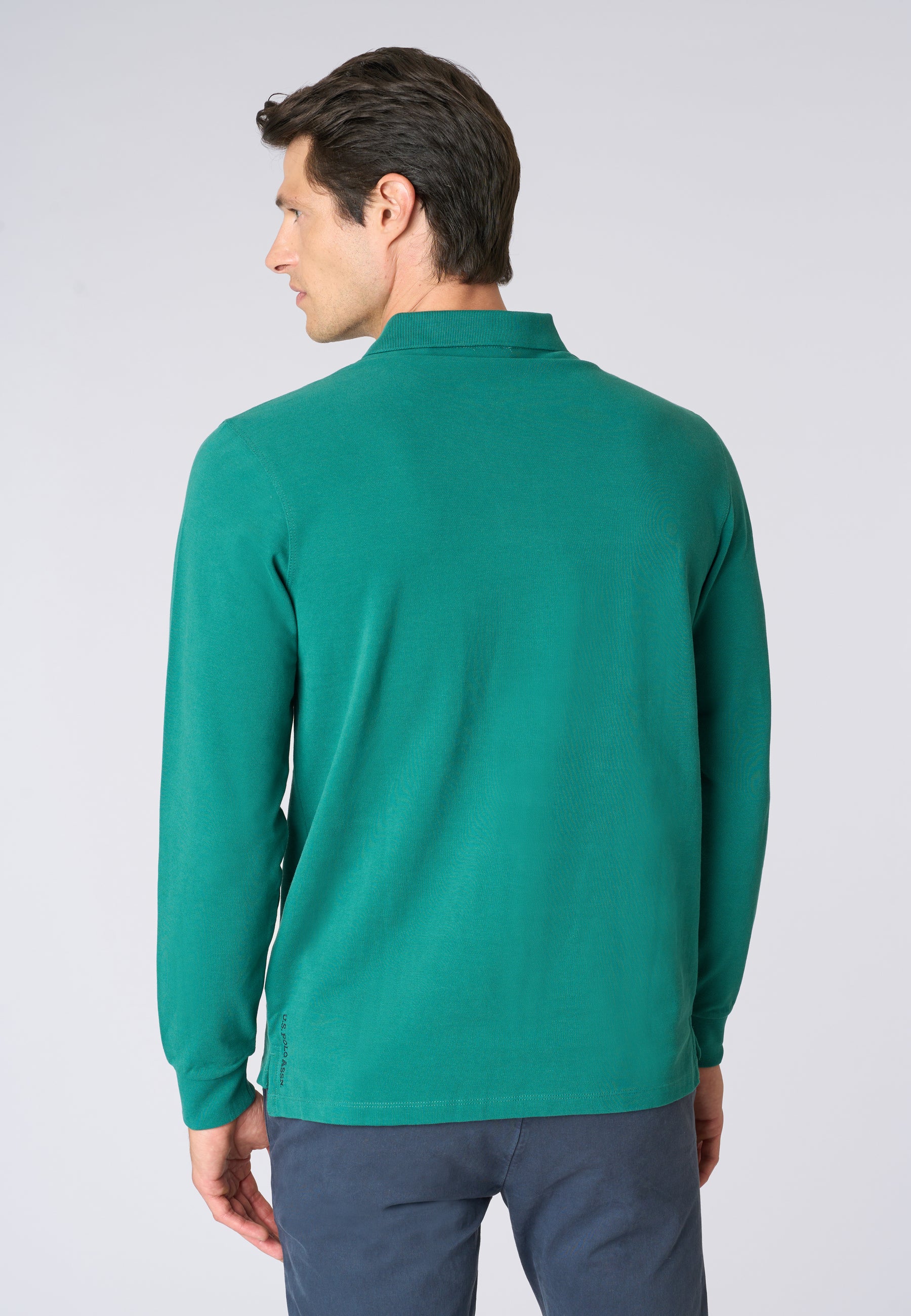 Polo shirt a maniche lunghe in cotone piquet