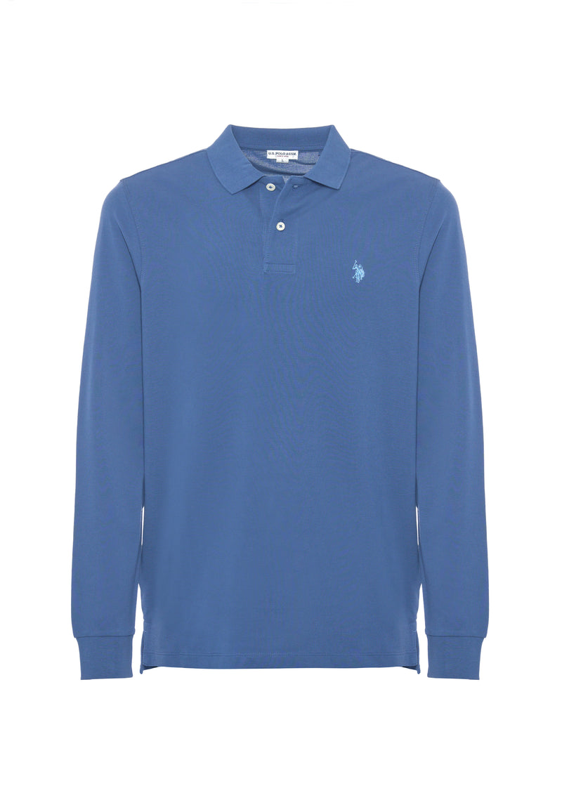 Polo shirt a maniche lunghe in cotone piquet