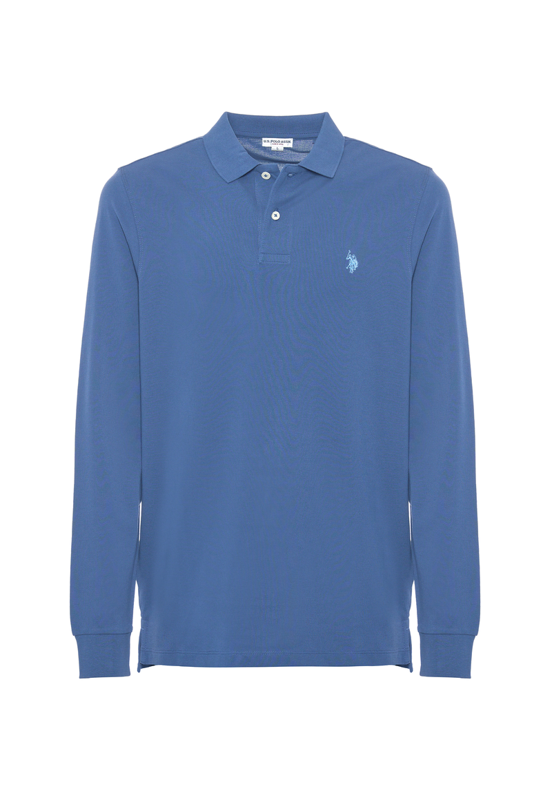 Polo shirt a maniche lunghe in cotone piquet