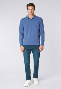 Polo shirt a maniche lunghe in cotone piquet