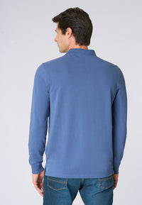 Polo shirt a maniche lunghe in cotone piquet