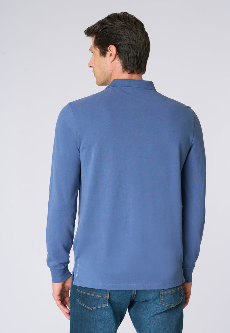 Polo shirt a maniche lunghe in cotone piquet
