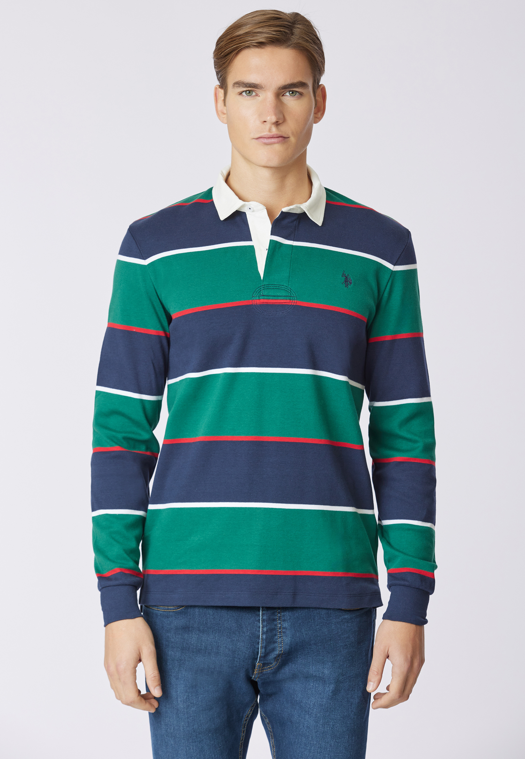 Polo shirt a maniche lunghe a righe
