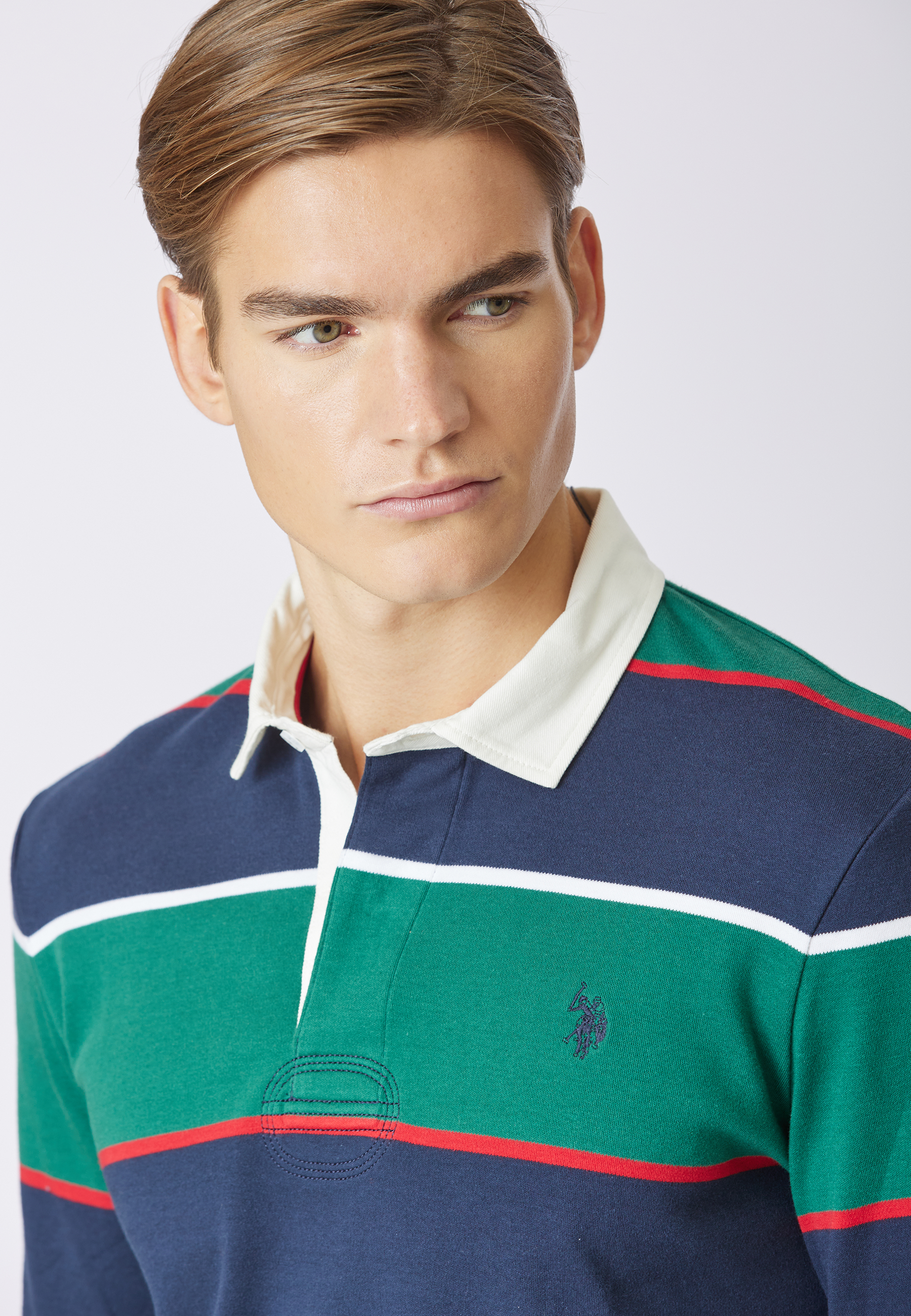 Polo shirt a maniche lunghe a righe