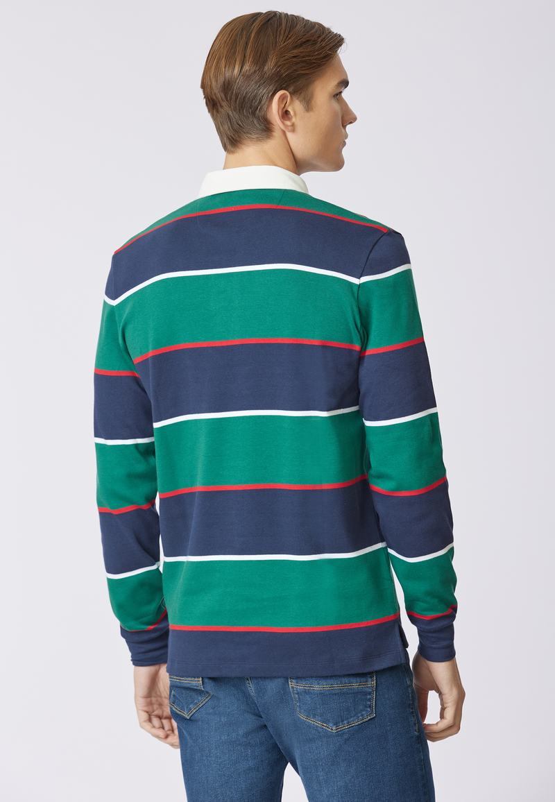 Polo shirt a maniche lunghe a righe