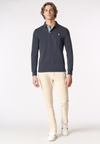 Polo shirt a maniche lunghe heavy jersey con toppe