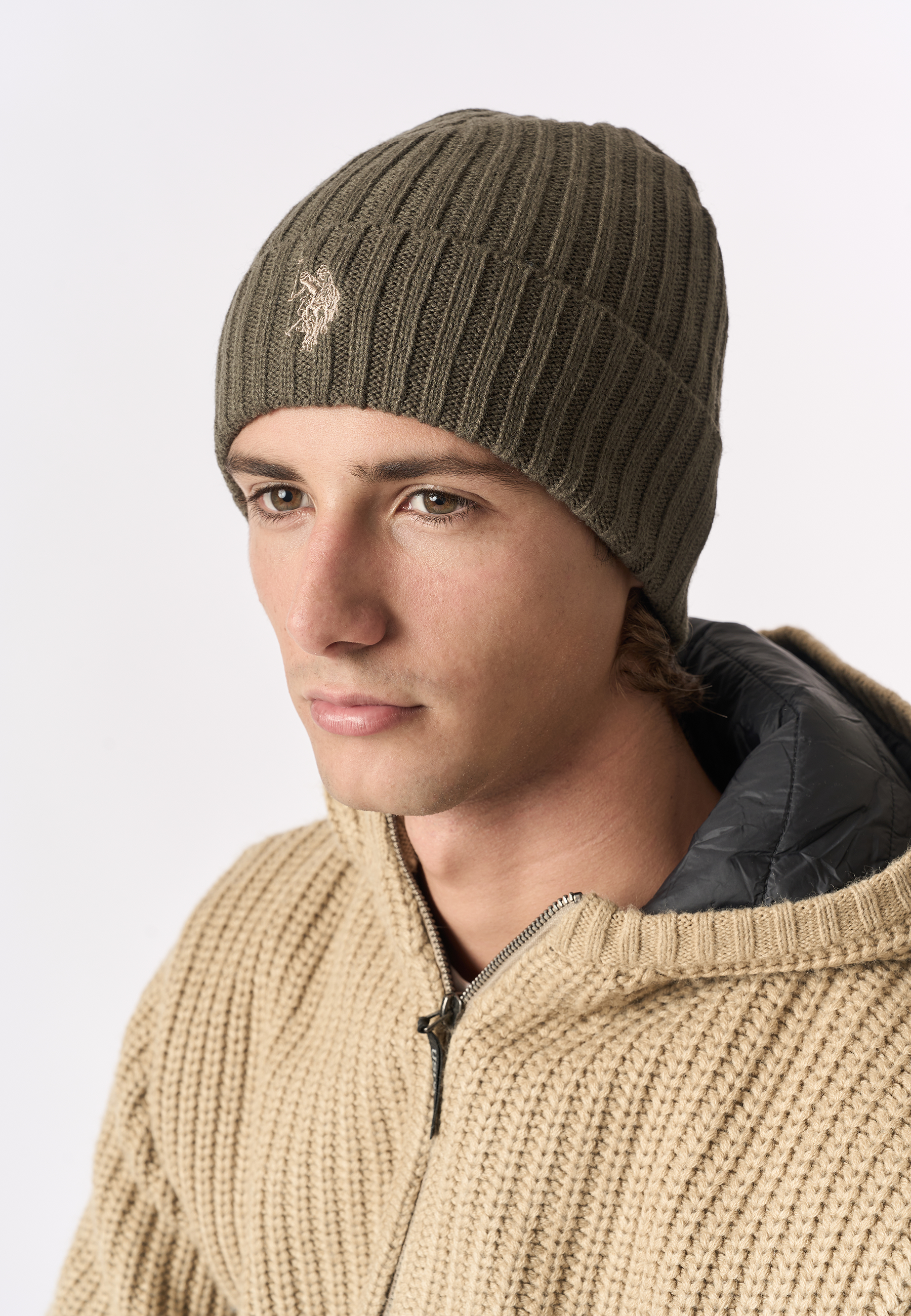 Berretto misto lana a coste