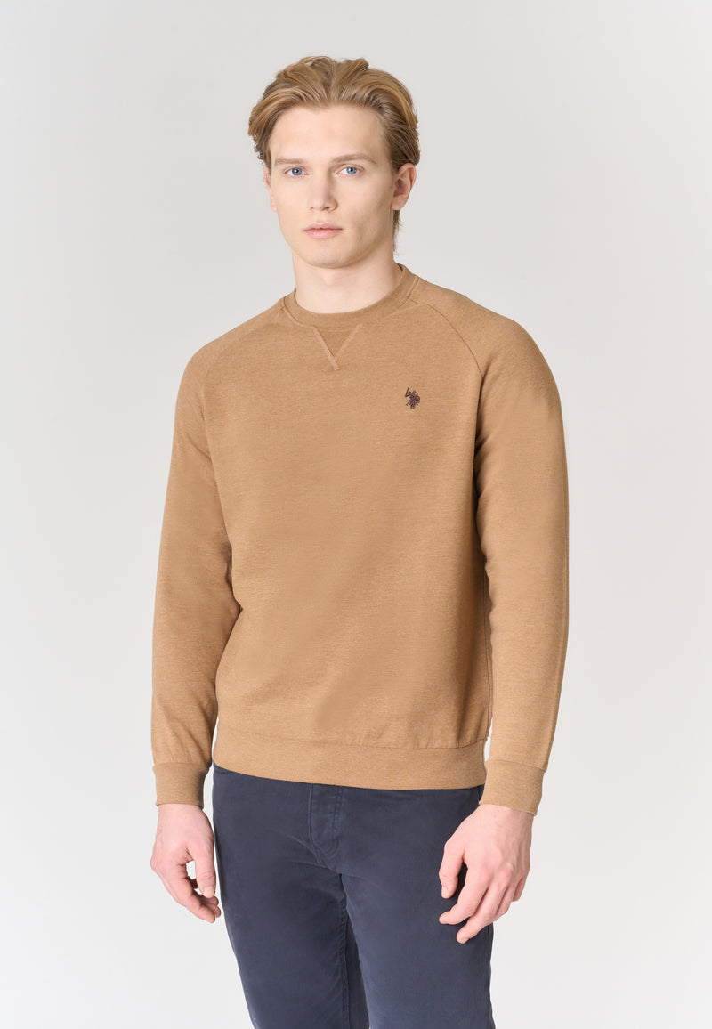 Felpa girocollo in tessuto felpato internamente