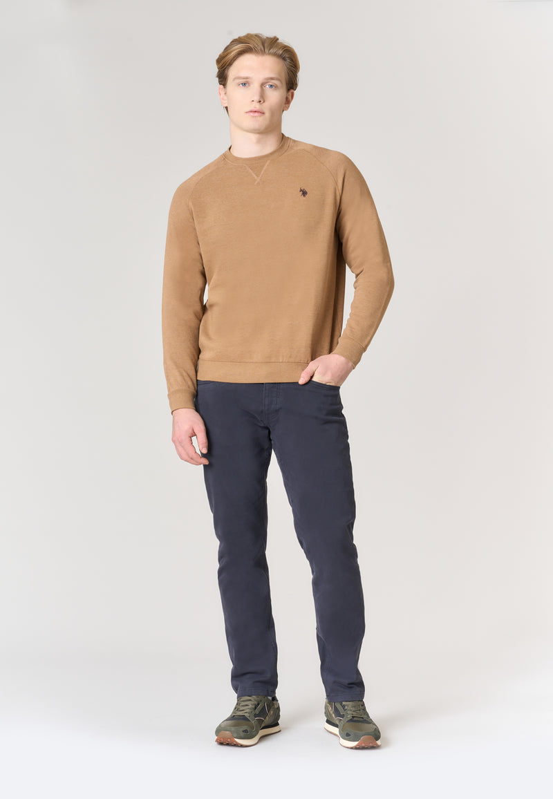 Felpa girocollo in tessuto felpato internamente