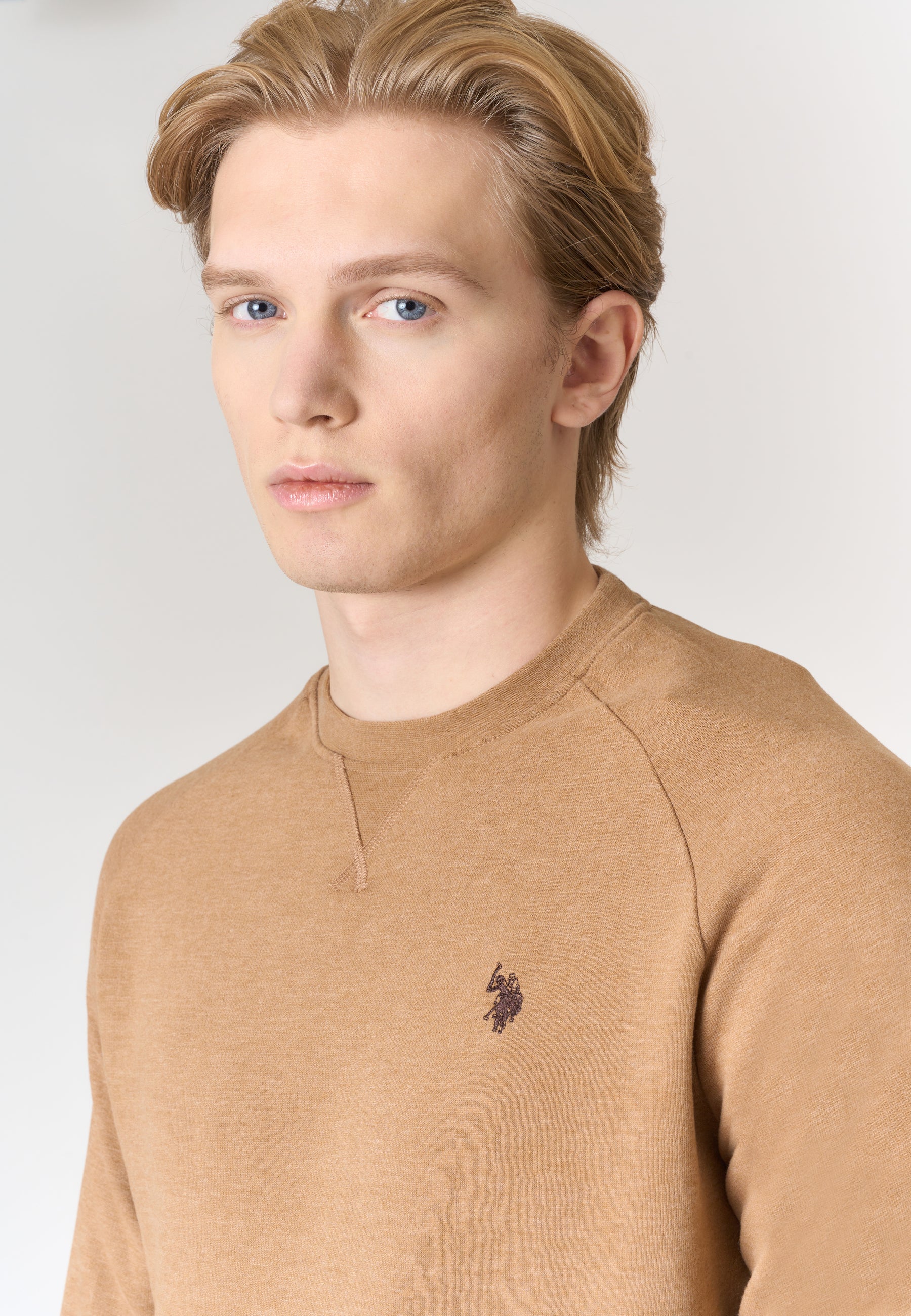 Felpa girocollo in tessuto felpato internamente