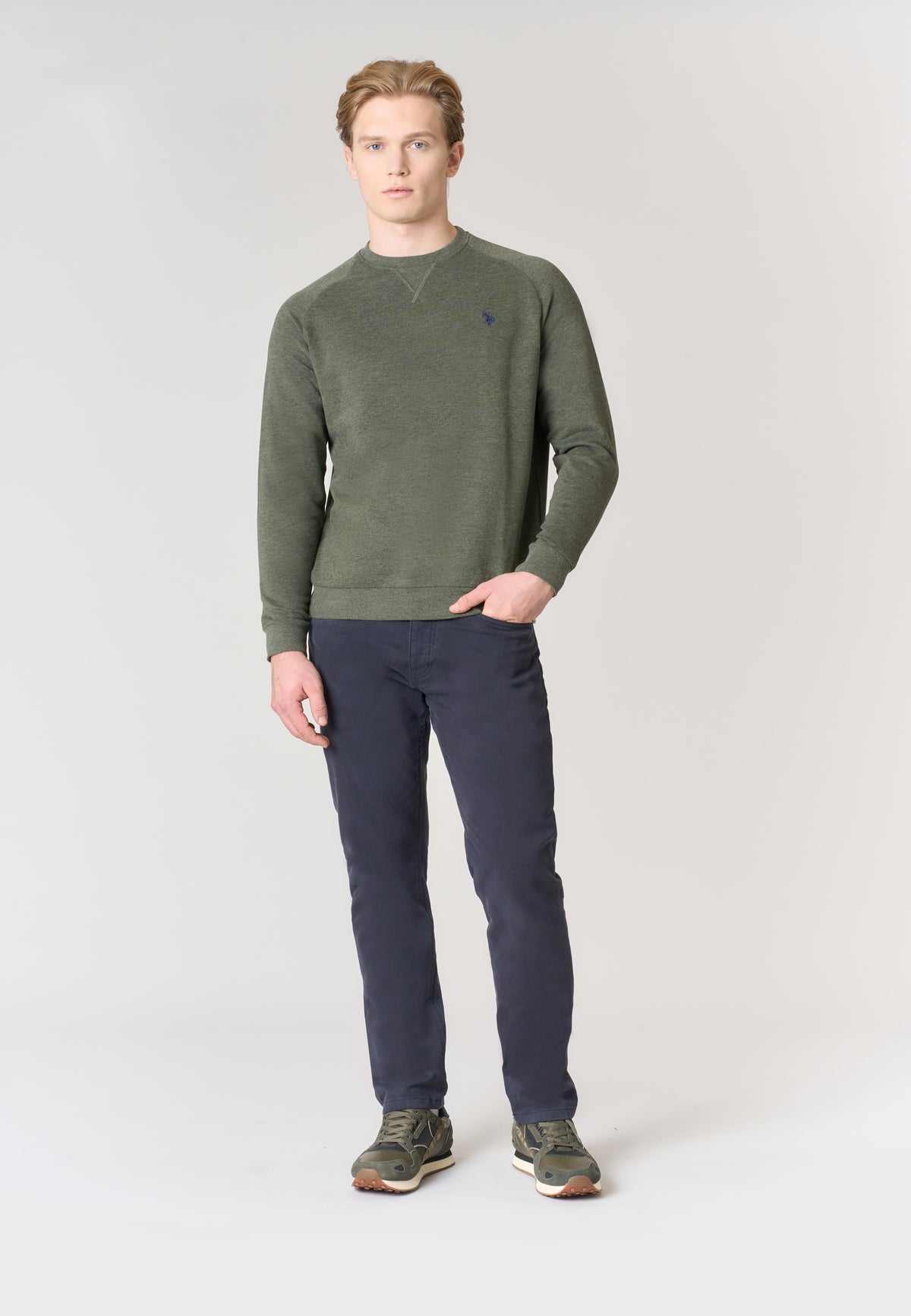 Felpa girocollo in tessuto felpato internamente