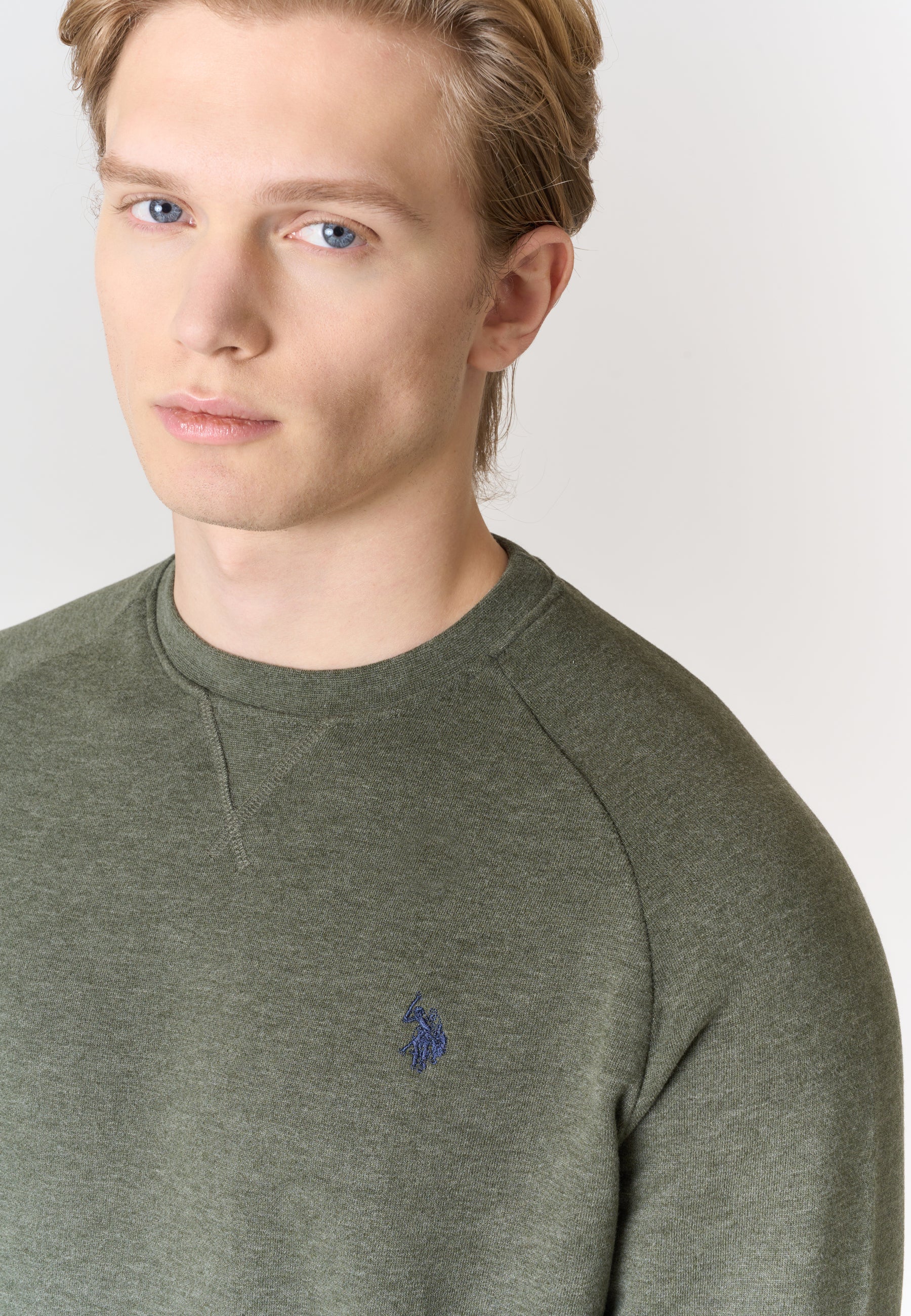 Felpa girocollo in tessuto felpato internamente