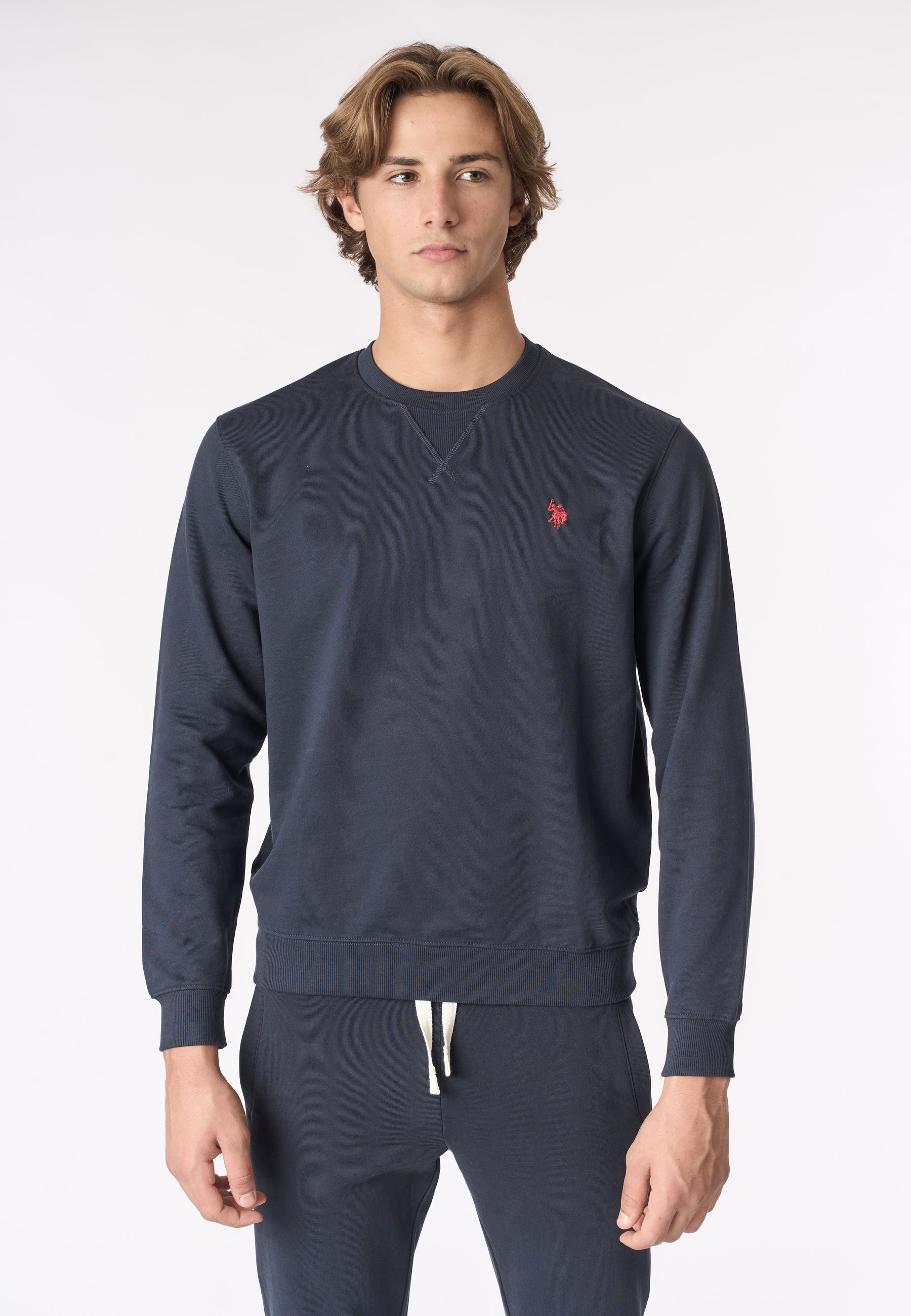 Felpa girocollo in cotone con logo