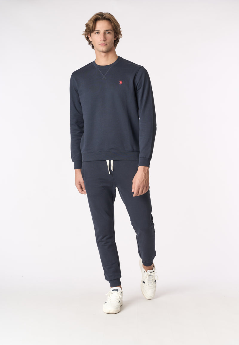 Felpa girocollo in cotone con logo