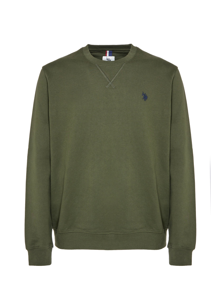 Felpa girocollo in cotone con logo