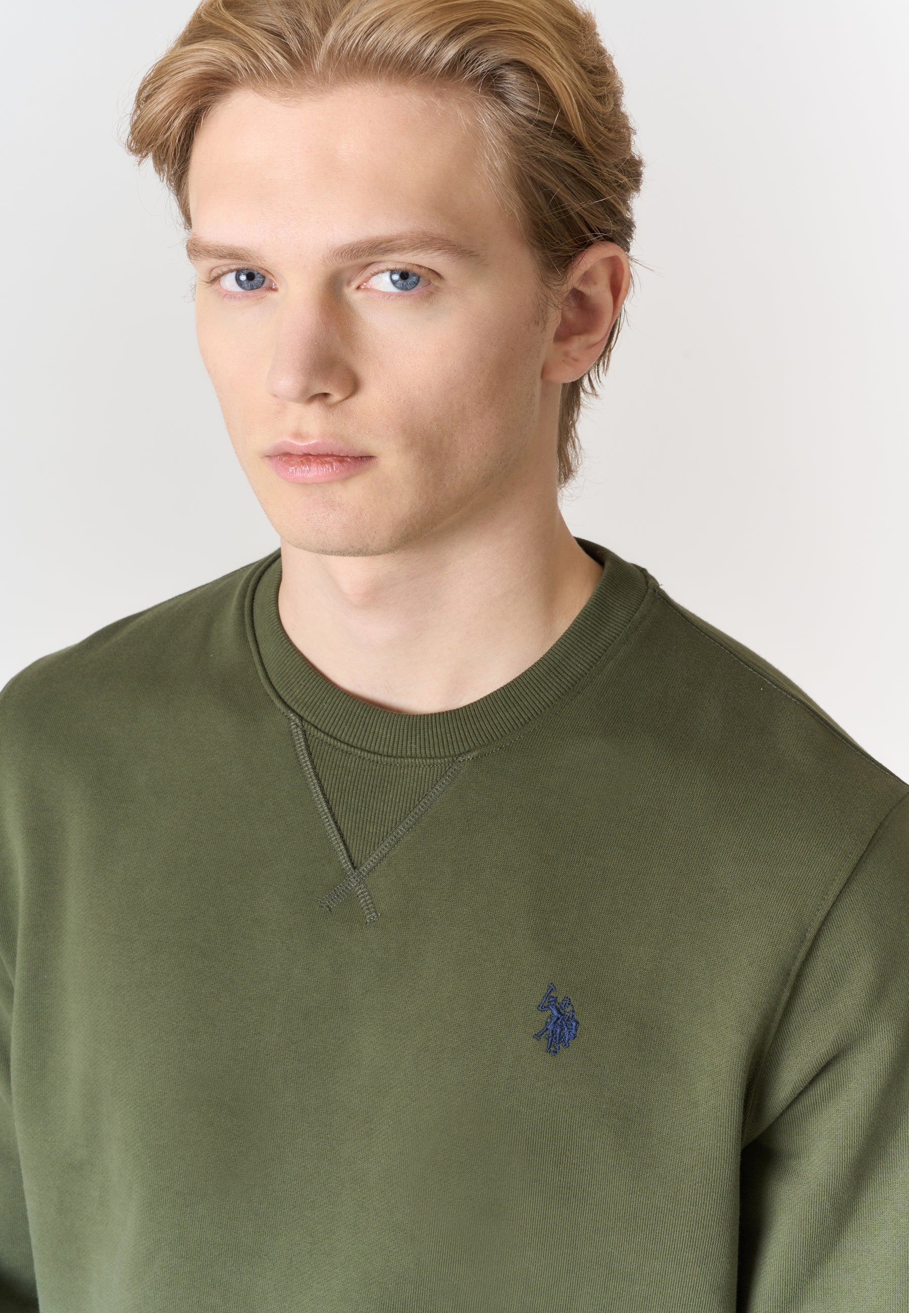 Felpa girocollo in cotone con logo