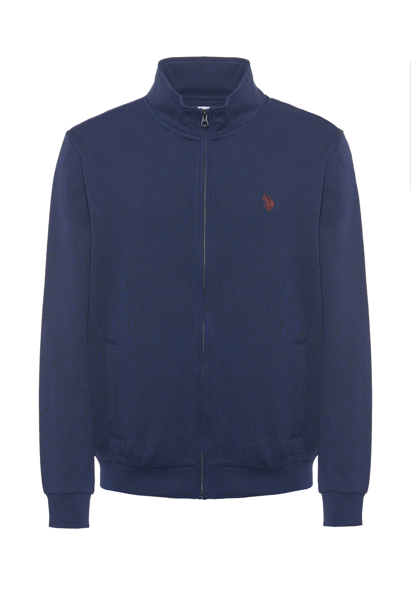 Felpa in cotone con chiusura zip