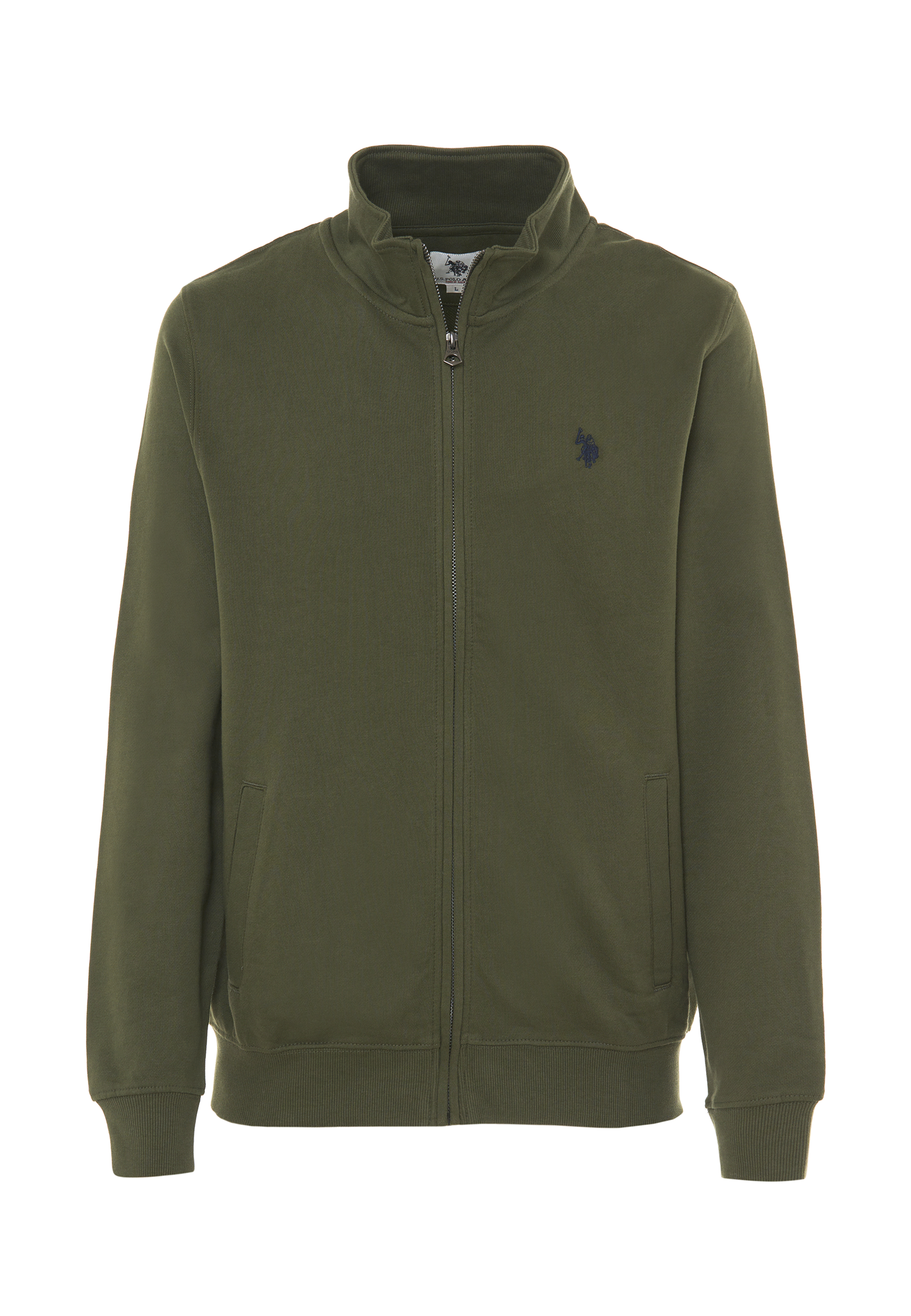 Felpa in cotone con chiusura zip