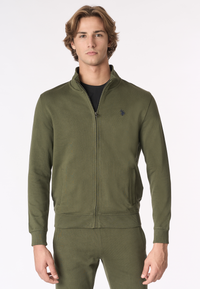 Felpa in cotone con chiusura zip