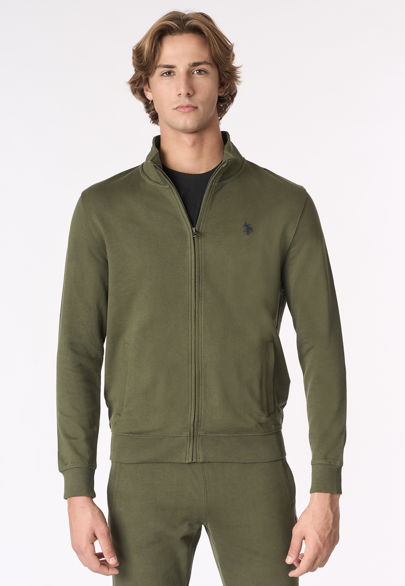 Felpa in cotone con chiusura zip