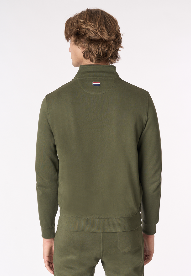 Felpa in cotone con chiusura zip