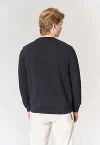 Felpa girocollo in misto cotone e scuba fleece