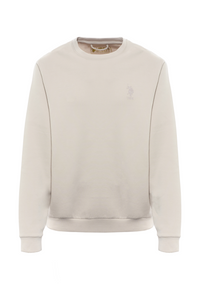 Felpa girocollo in misto cotone e scuba fleece