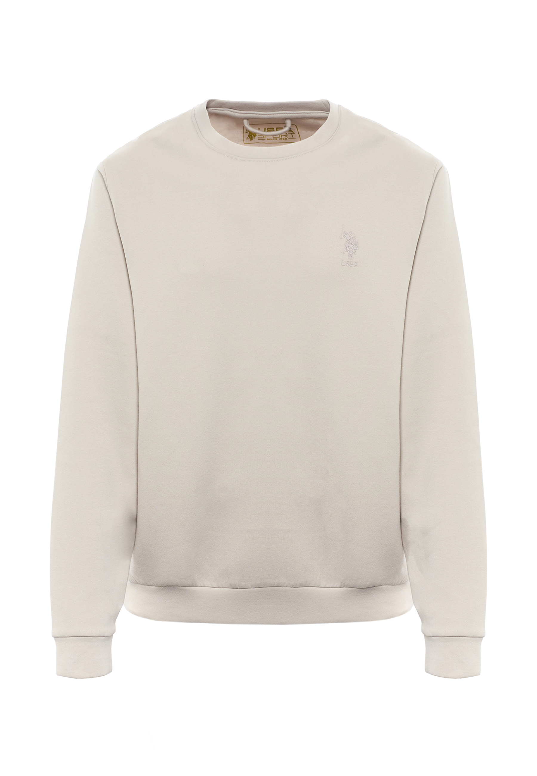 Felpa girocollo in misto cotone e scuba fleece