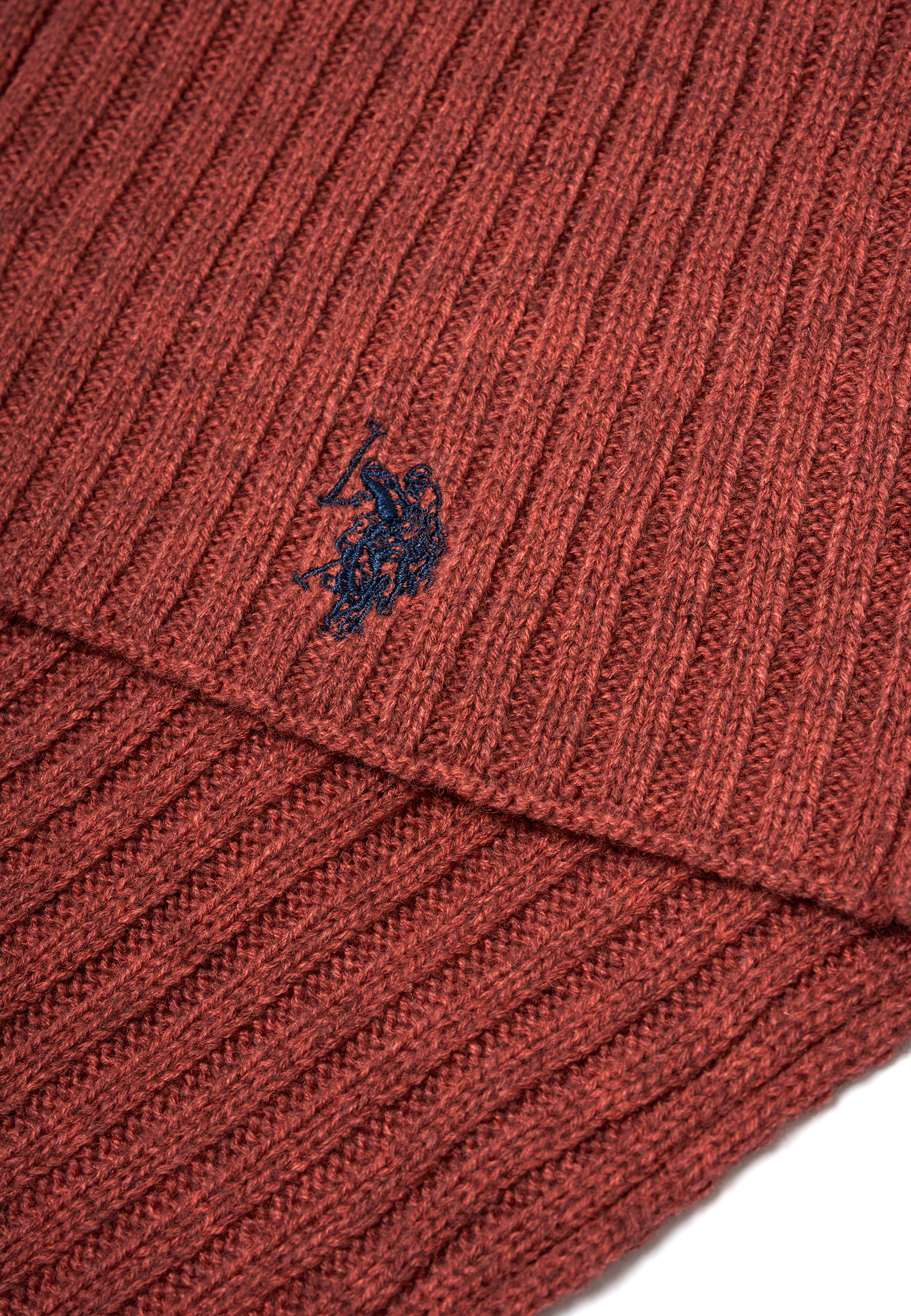 Sciarpa in maglia a coste con logo