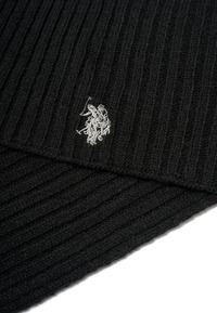 Sciarpa in maglia a coste con logo