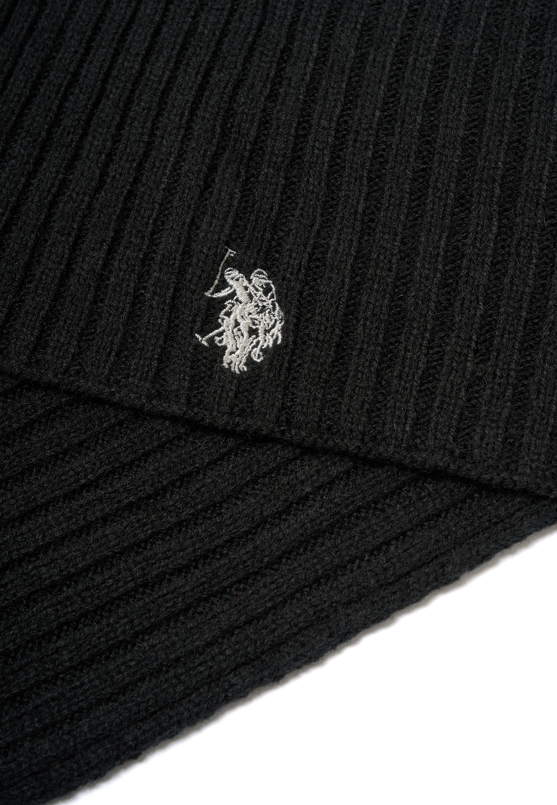 Sciarpa in maglia a coste con logo