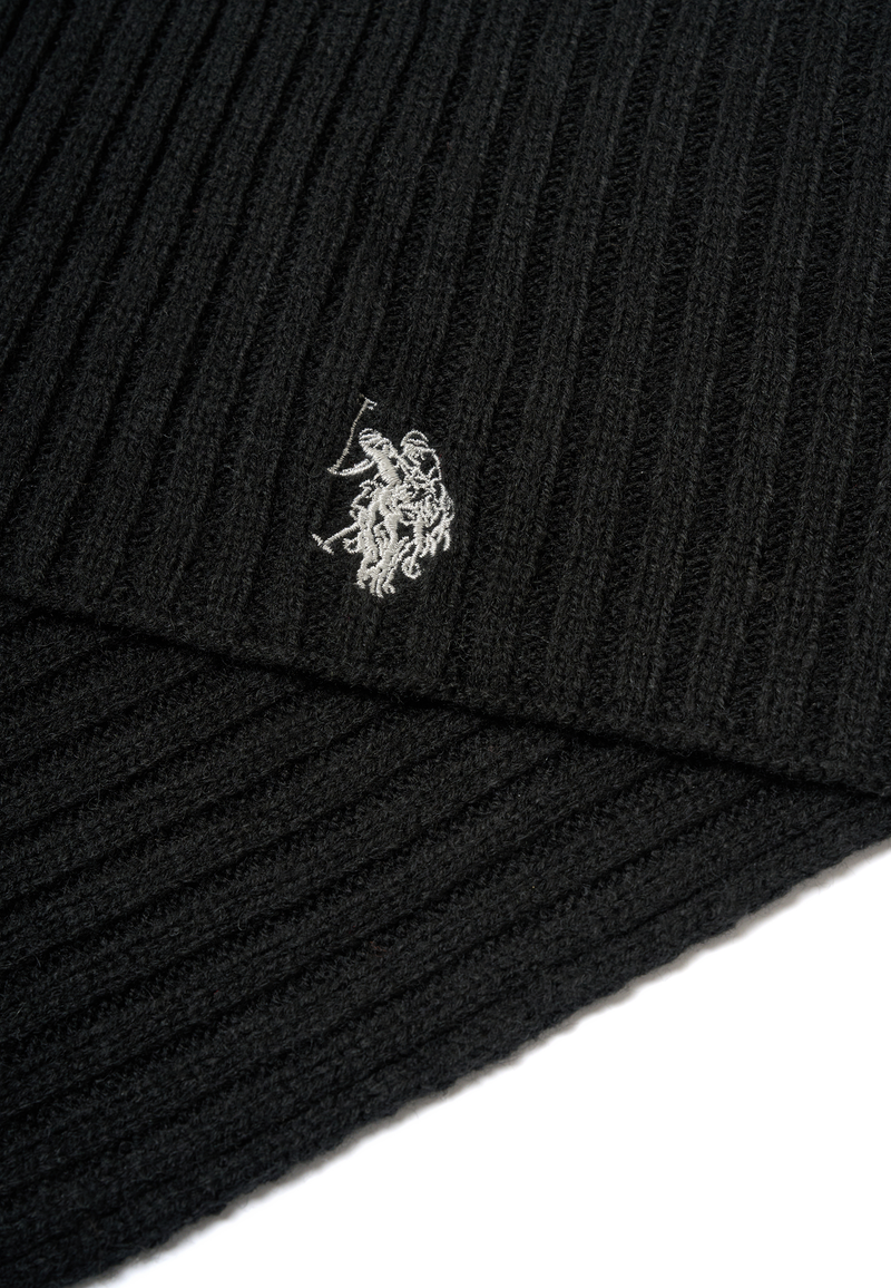 Sciarpa in maglia a coste con logo