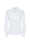 Camicia misto cotone stretch popeline con ricamo