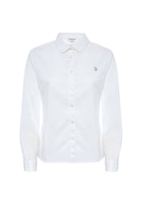 Camicia misto cotone stretch popeline con ricamo