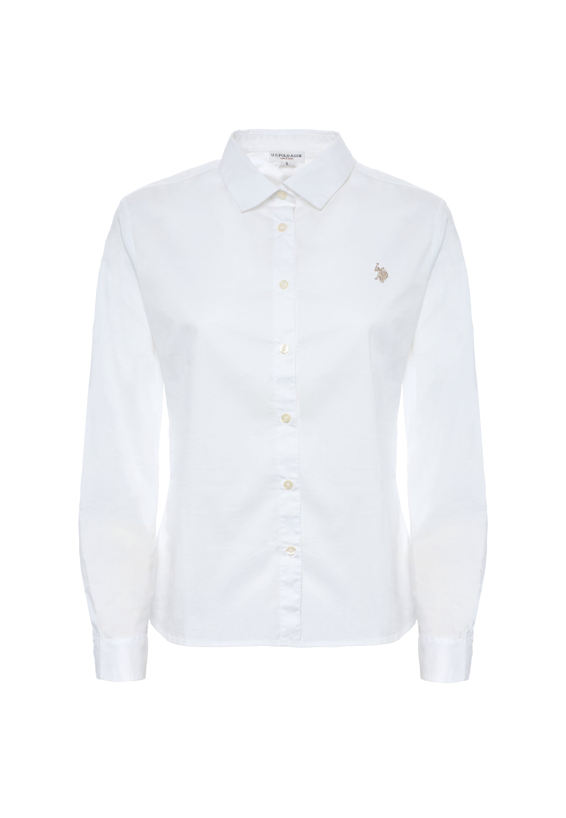 Camicia misto cotone stretch popeline con ricamo
