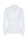 Camicia misto cotone stretch popeline con ricamo