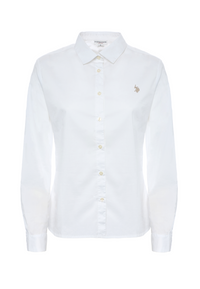 Camicia misto cotone stretch popeline con ricamo