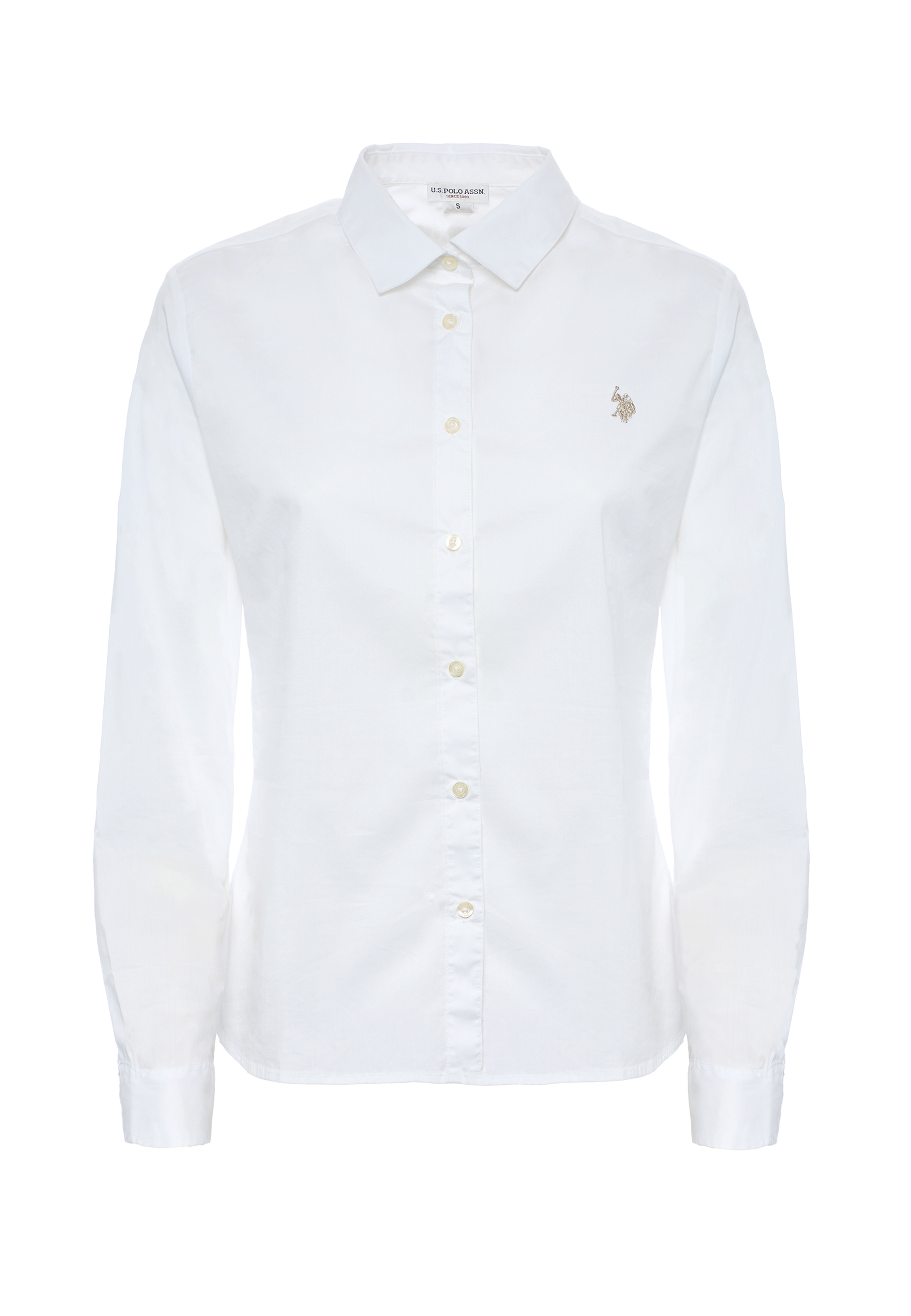 Camicia misto cotone stretch popeline con ricamo