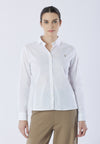 Camicia misto cotone stretch popeline con ricamo