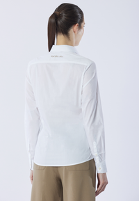 Camicia misto cotone stretch popeline con ricamo