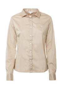 Camicia misto cotone stretch popeline con ricamo