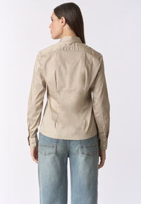 Camicia misto cotone stretch popeline con ricamo