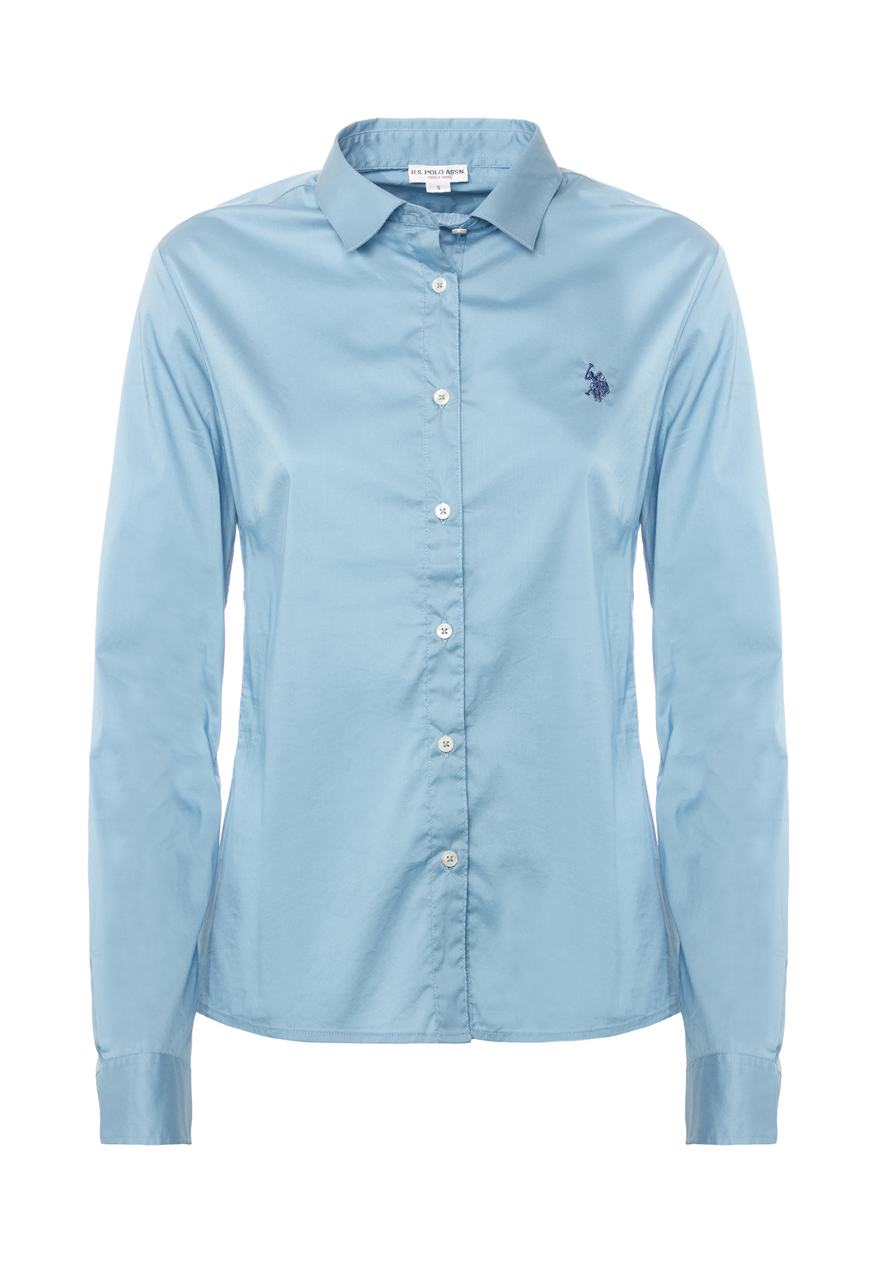 Camicia misto cotone stretch popeline con ricamo