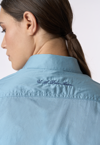 Camicia misto cotone stretch popeline con ricamo